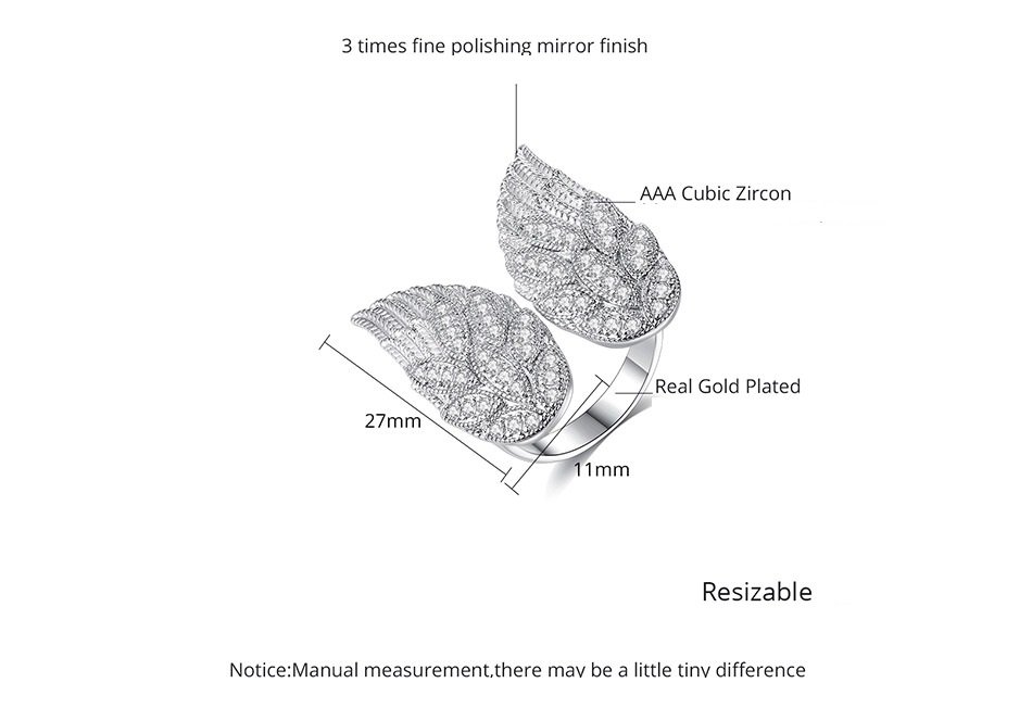 Angel Wings - Adjustable Female Ring