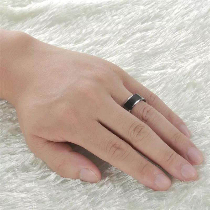 Black Tungsten Carbide Ring - Focused