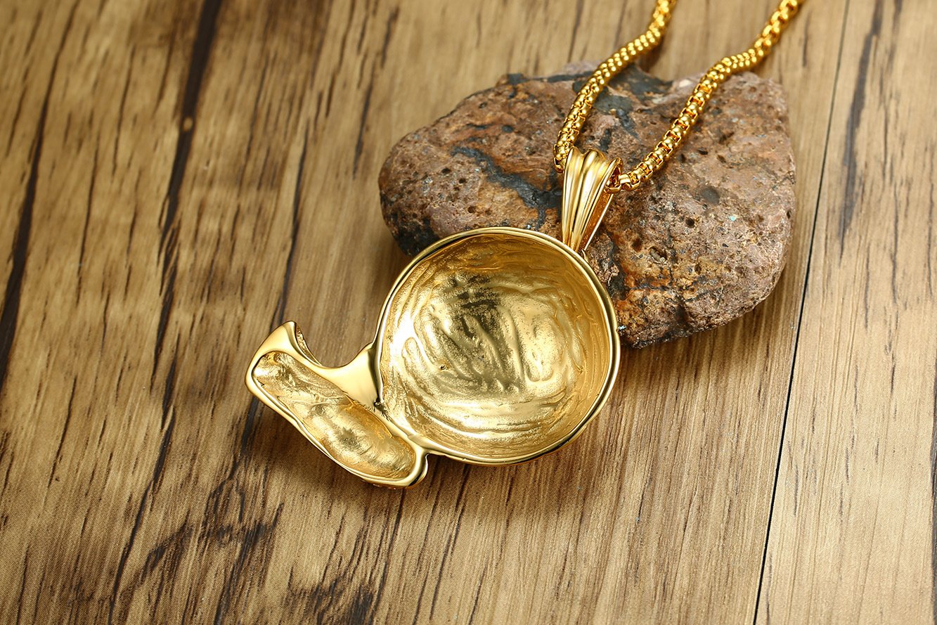 WM-P52 - Gold Men Pendant with Chain — image 4