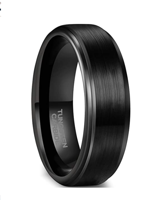 Center Force - Black Tungsten Carbide Ring 6mm