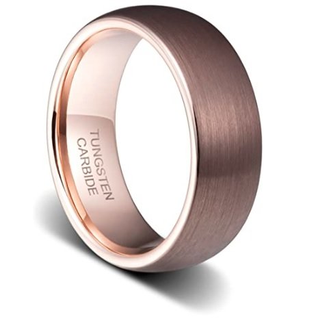 Coffee Streaks - 6mm Brown Coffee Shade Tungsten Carbide Ring — image 4
