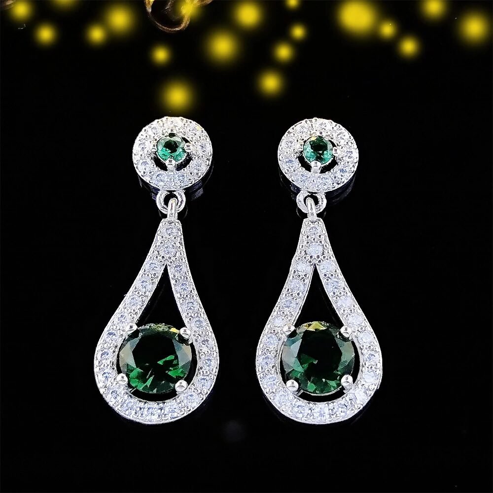 E3690- Green Earrings for Women — image 4