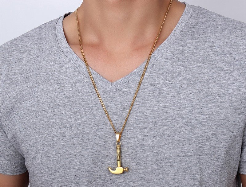 Golden Hammer - Men Necklace with Chain — image 3