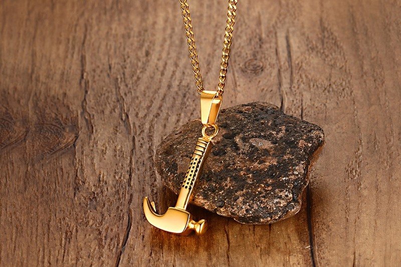Golden Hammer - Men Necklace with Chain — image 7