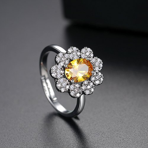 Guarded Amber Yellow Luxury Ring for Women