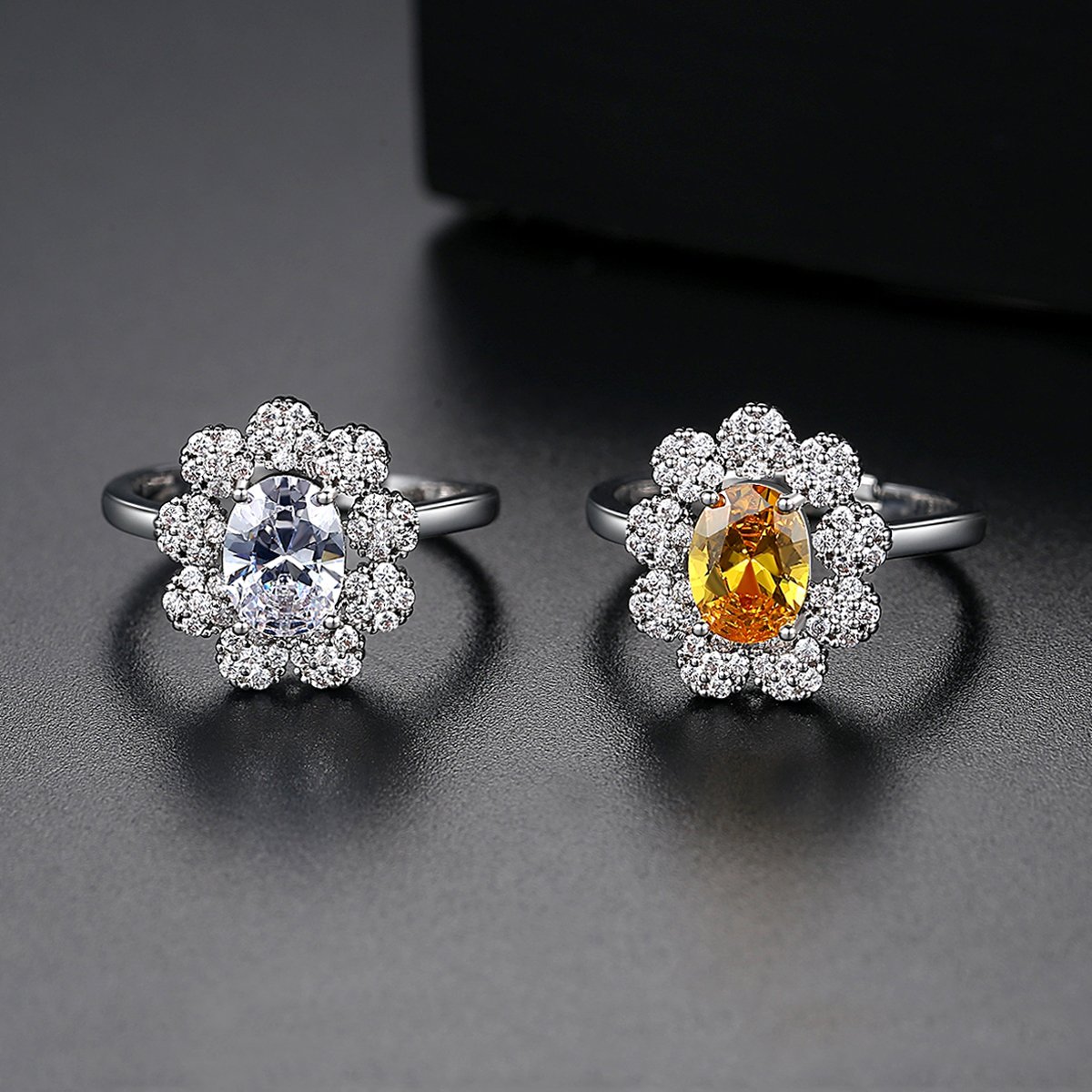 Guarded Amber Yellow Luxury Ring for Women