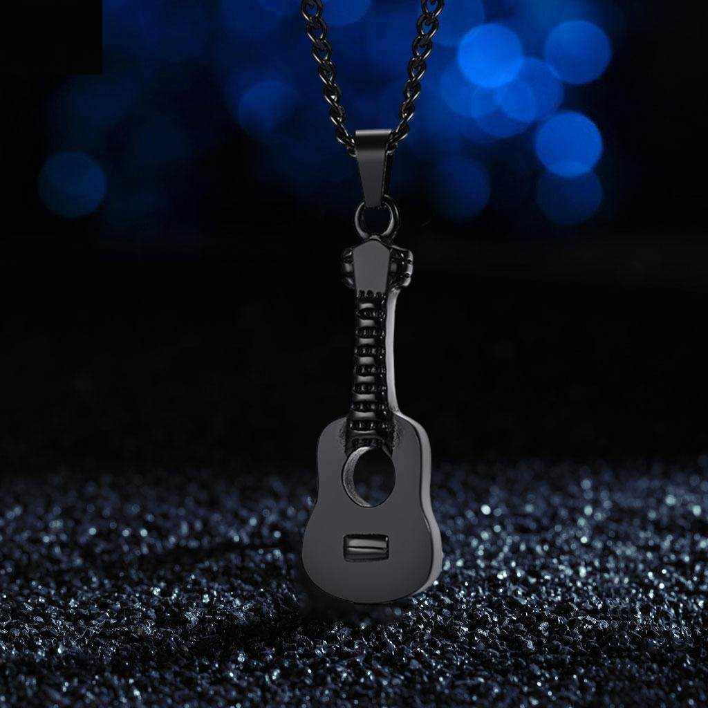 Guitar - Black Men, Women Necklace Pendant with Chain — image 4