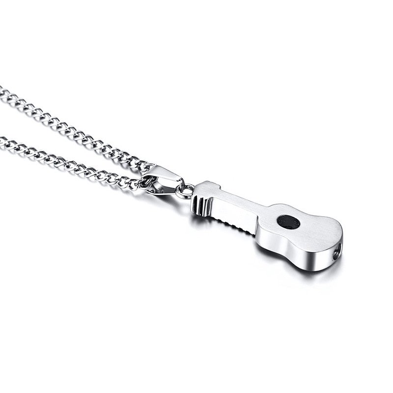 Guitar - Silver Men, Women Necklace Pendant with Chain — image 5