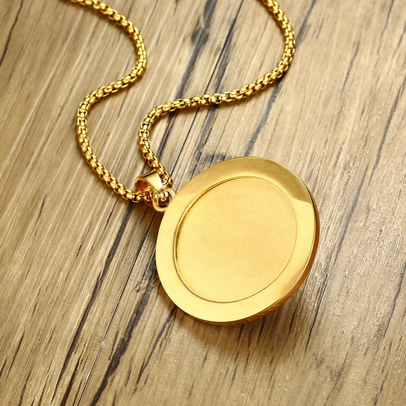 Lion Head - Gold Men Pendant with Chain — image 3