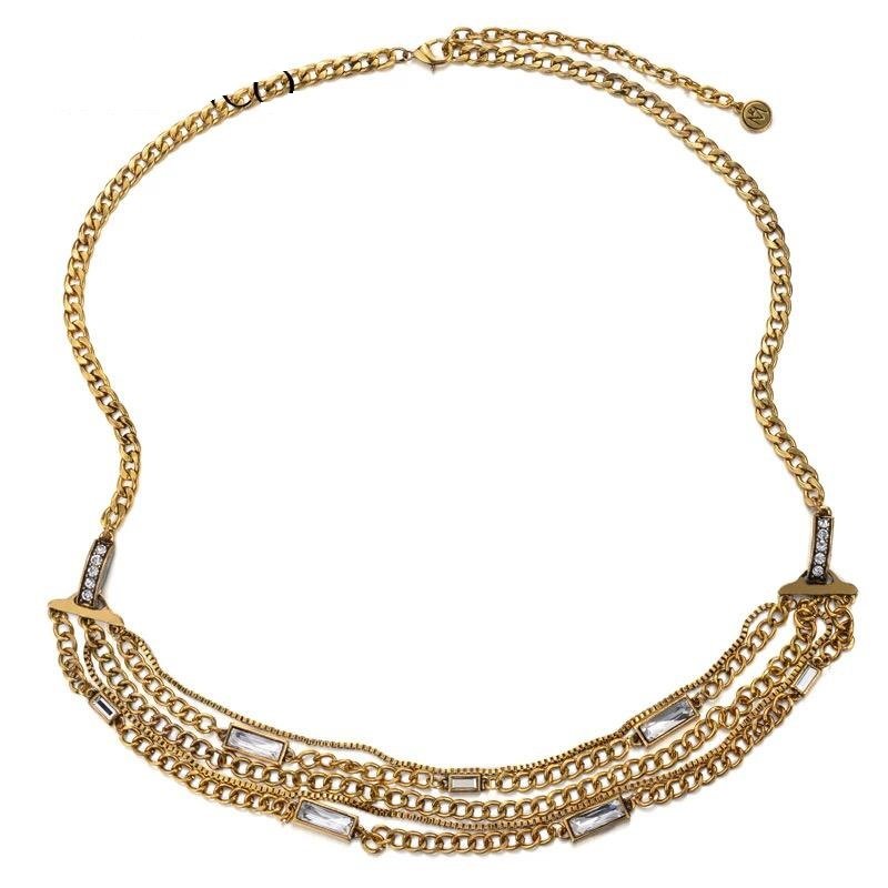 Golden Classic - 3 Three Layer Women Necklace/Pendant