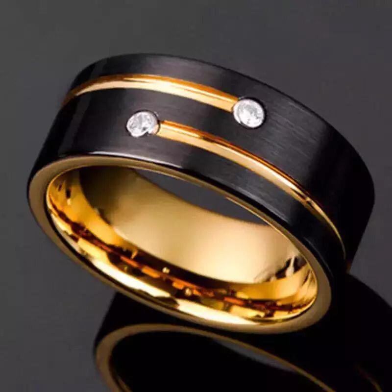 Orbital - 8mm Black Premium Tungsten Carbide Ring