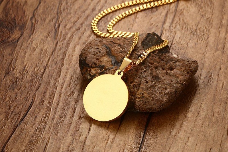 Quranic Verses - Gold Men, Women Necklace Pendant with Chain — image 3