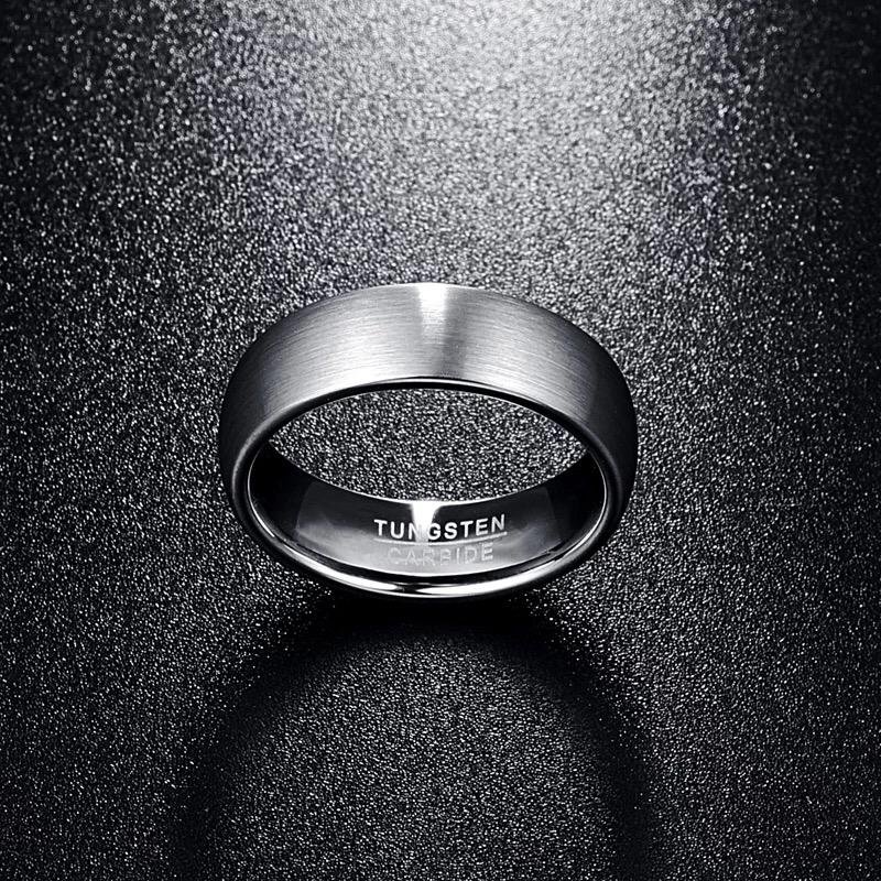 Rising Moon - Silver Tungsten Carbide Ring — image 4
