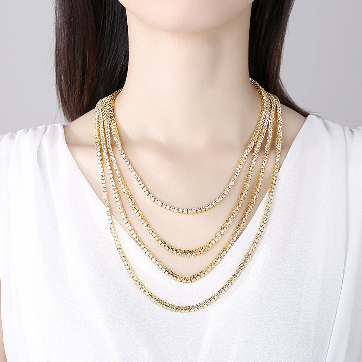Rock Art- 4mm Silver Luxury Women Necklace — image 5