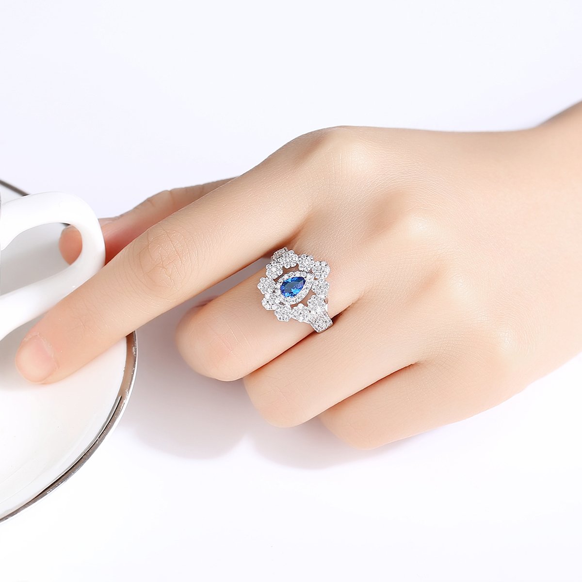 Sacred Tomb White Diamond Color Ring for Women — image 4