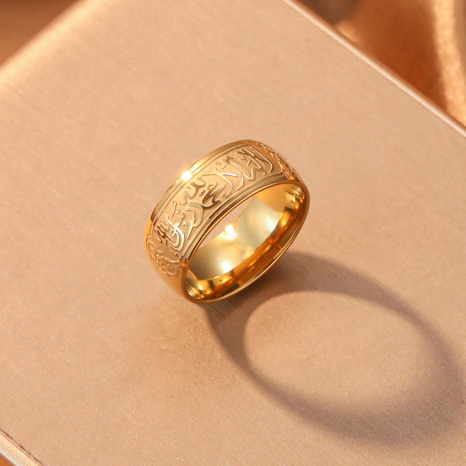 Shahada - Golden Stainless Steel Ring (WIR6)
