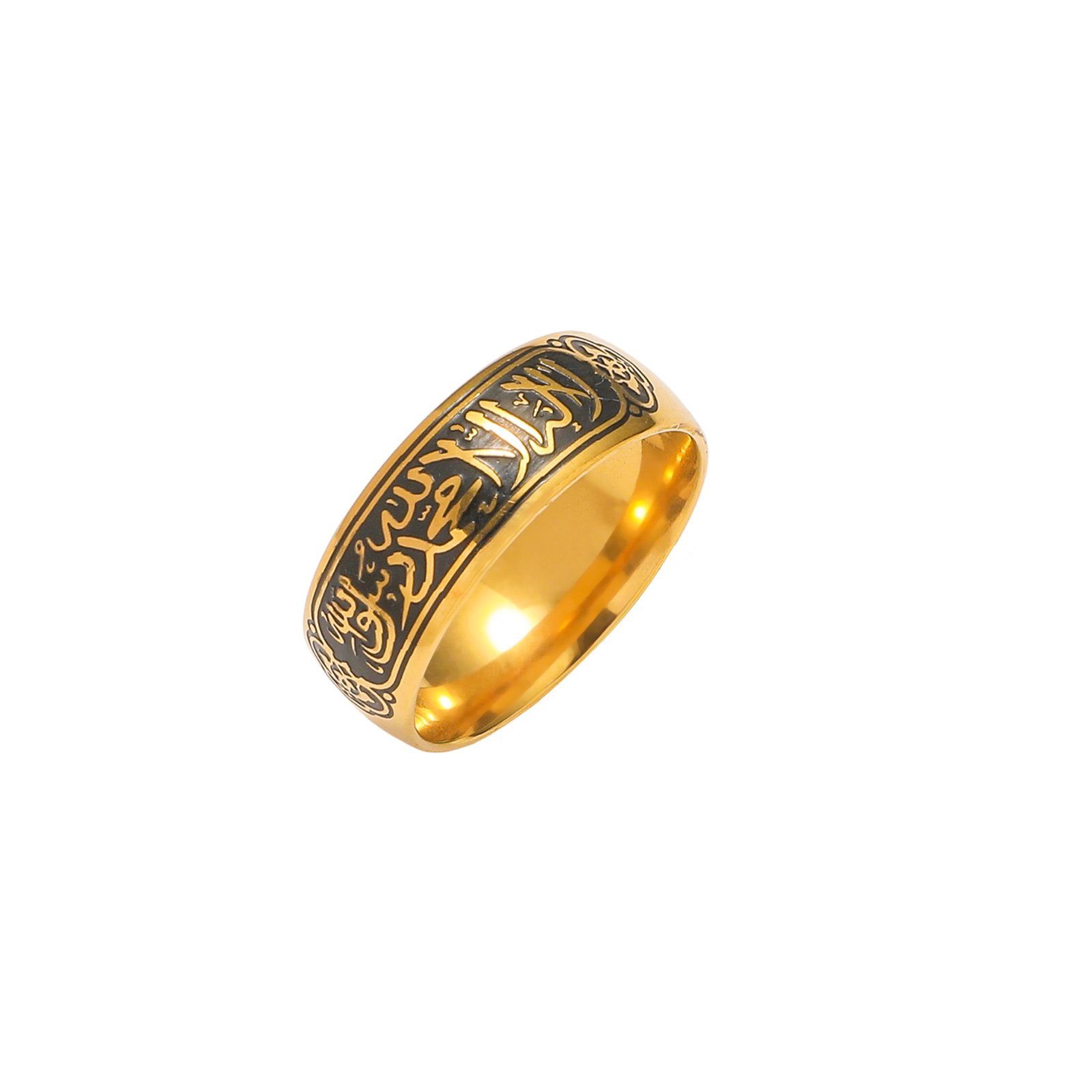 Shahada - Golden Stainless Steel Ring (WIR6) — image 3