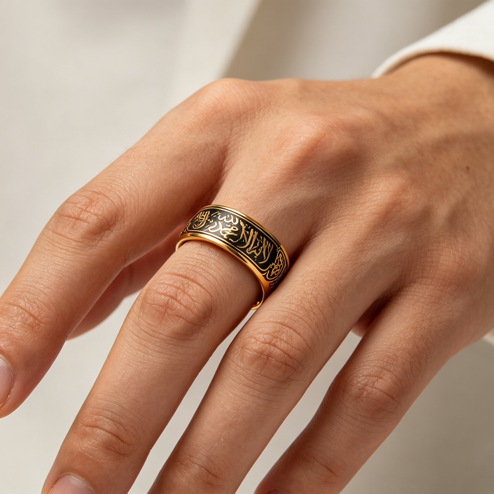Shahada - Silver Stainless Steel Ring (WIR6) — image 4