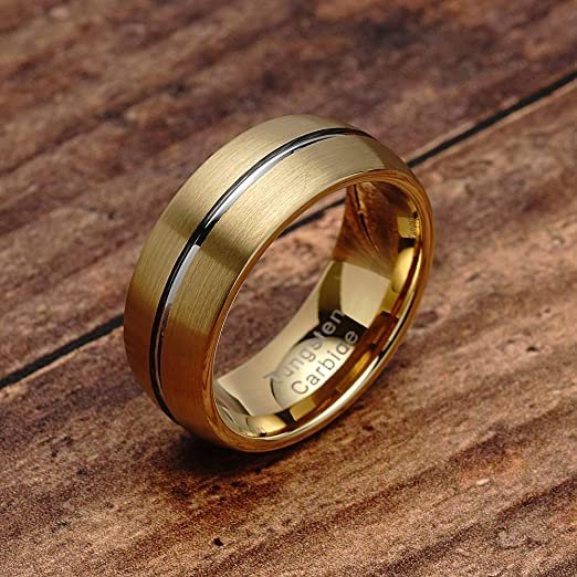 Silver Lining – Gold Tungsten Carbide Ring