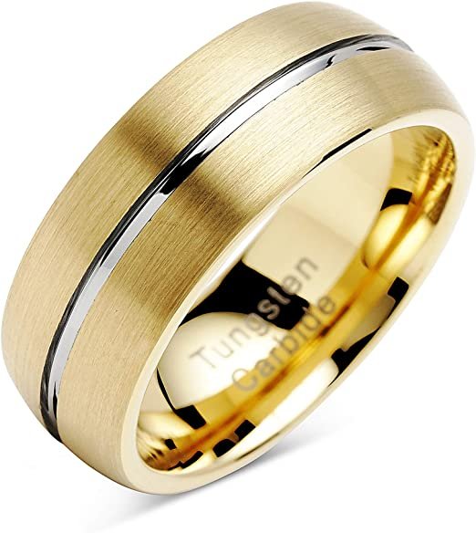 Silver Lining – Gold Tungsten Carbide Ring