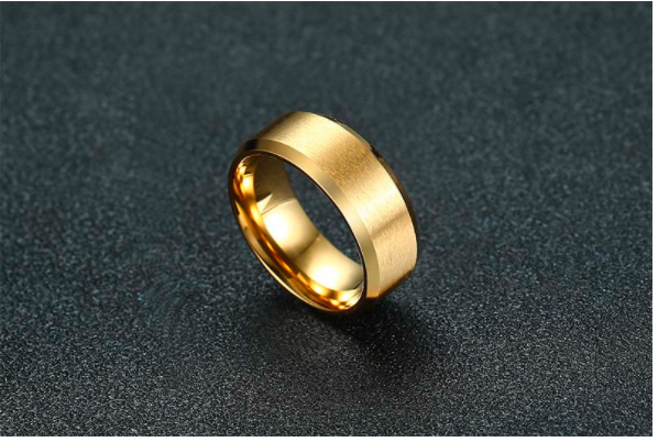 Slant Edge – Gold Stainless Steel Ring