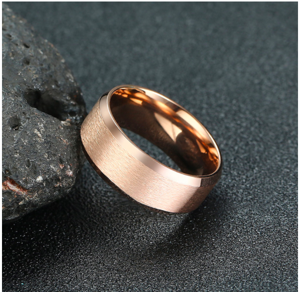 Slant Edge – Rose Gold Stainless Steel Ring