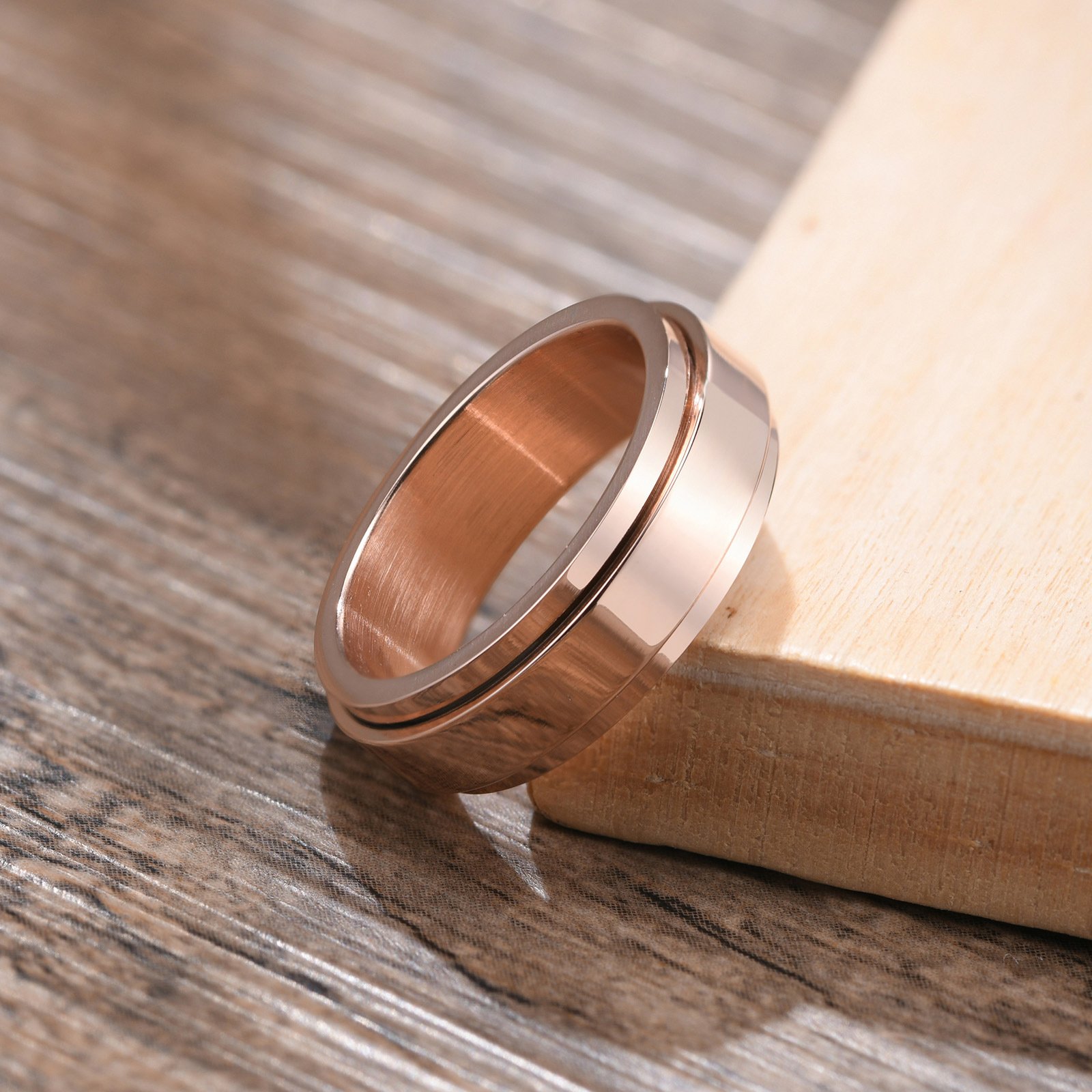 Spinner Sun –Stainless Steel Ring Rose Gold — image 5