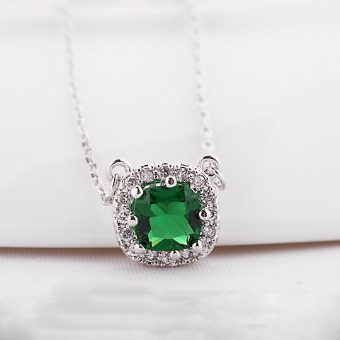 Square Out - White Pendant and Earring Set for women (WS57) — image 10