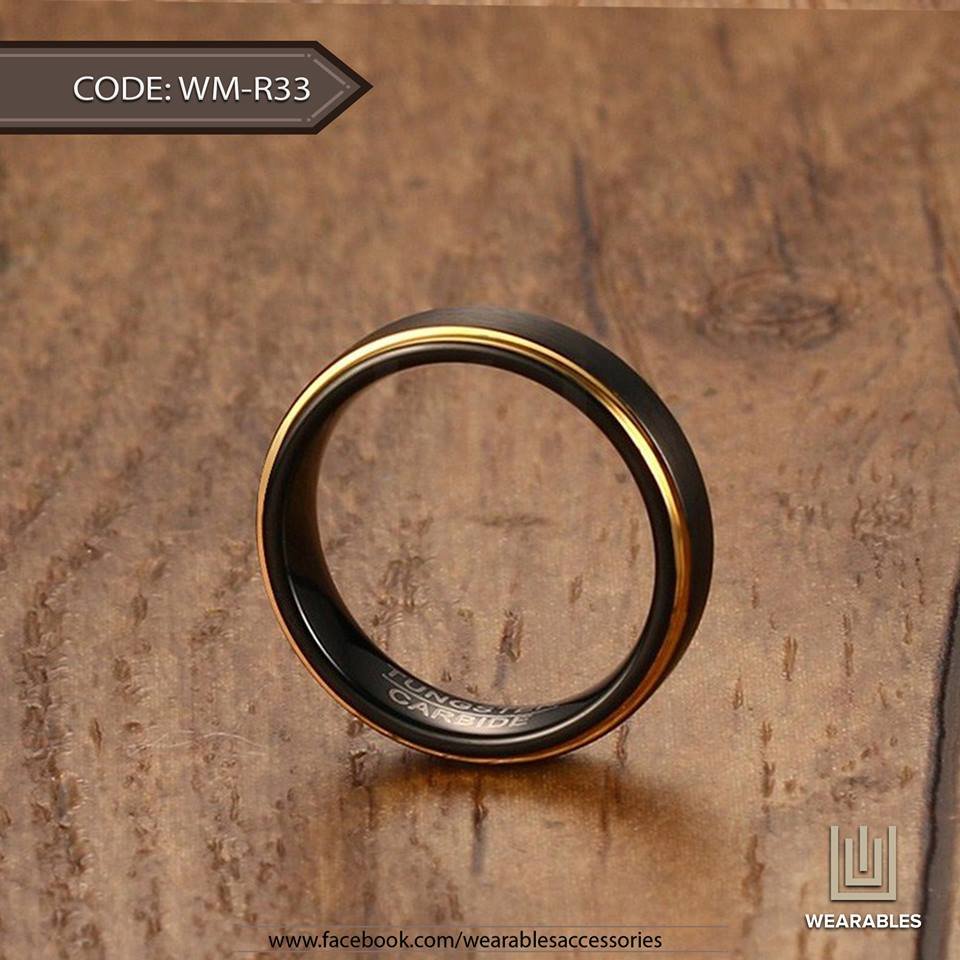 Thick Black Double Edge Tungsten Ring — image 4