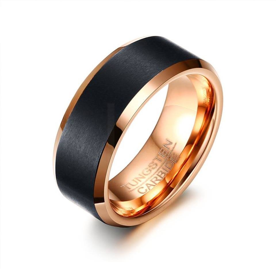 Thick Black Rose Edge - Tungsten Ring