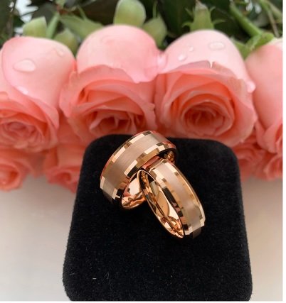 Thick Rose Gold Highway - Tungsten Ring — image 4