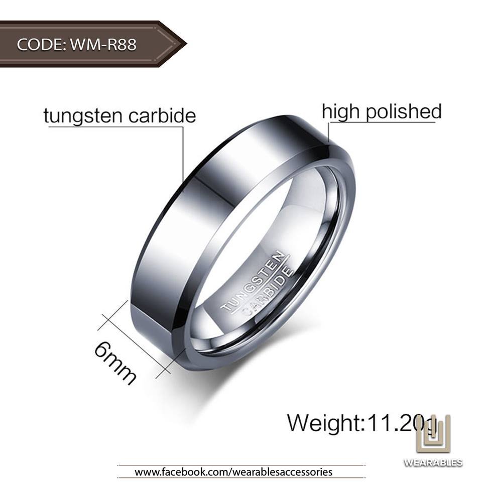 Thin Silver lane - Tungsten Ring