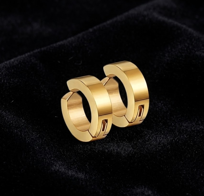 Timeless Hoop Studs for Men - Golden