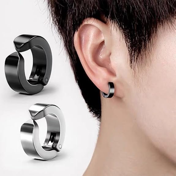 Timeless Hoop Studs for Men - Golden — image 4