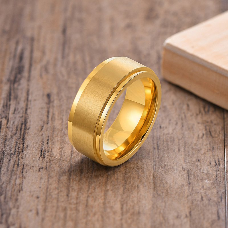 Top Spin – Stainless Steel Spinner Ring Gold