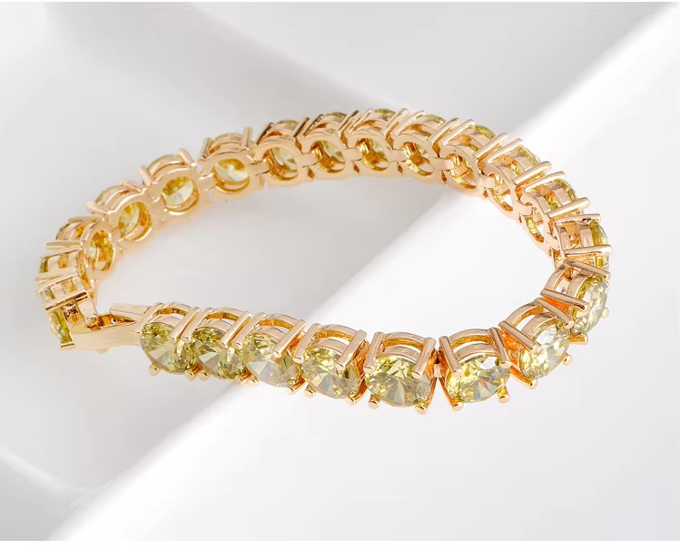 Gold-Toned Bracelet with Yellow Gemstones WB51 — image 3