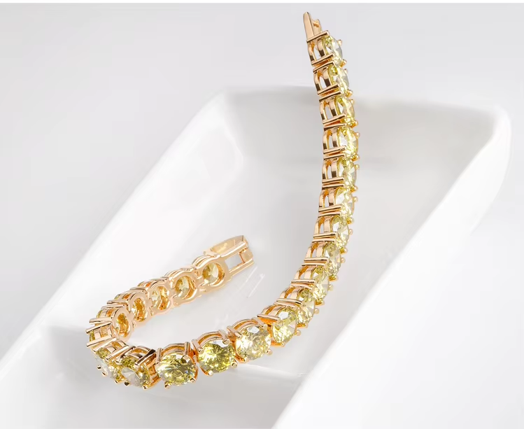 Gold-Toned Bracelet with Yellow Gemstones WB51 — image 5