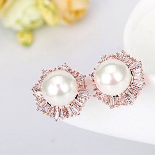 WE177 - Rose Gold - Pearl Earrings for Women — image 5