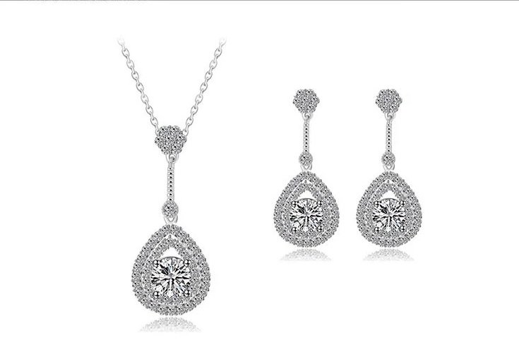 White Anchor - Pendant and Earring Set for women