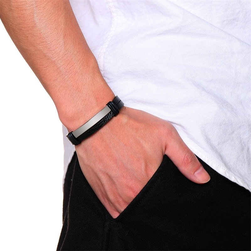 WM-B311 - Golden Genuine Leather | 316 Stainless Steel Bracelet — image 8