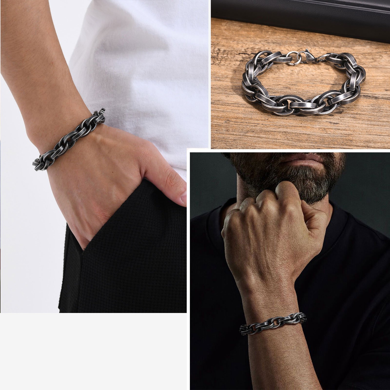 WM-B376 - 316 Stainless Steel Bracelet Gray — image 9