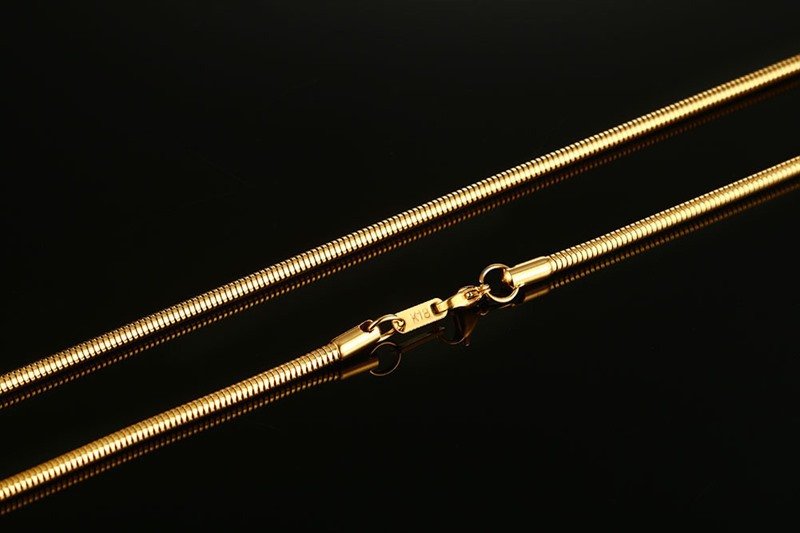 WM-C10 - 1 &amp;amp; 3 mm Men Golden Necklace Snake Chain