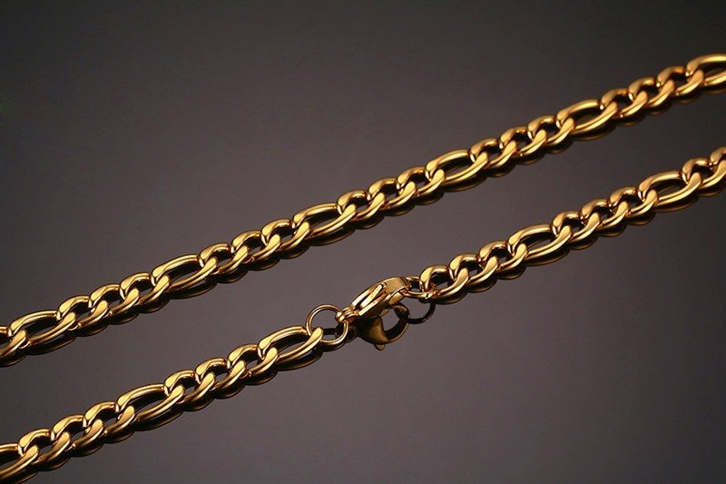 WM-C11 - 4.5mm Men Gold Necklace Figaro Chain — image 4