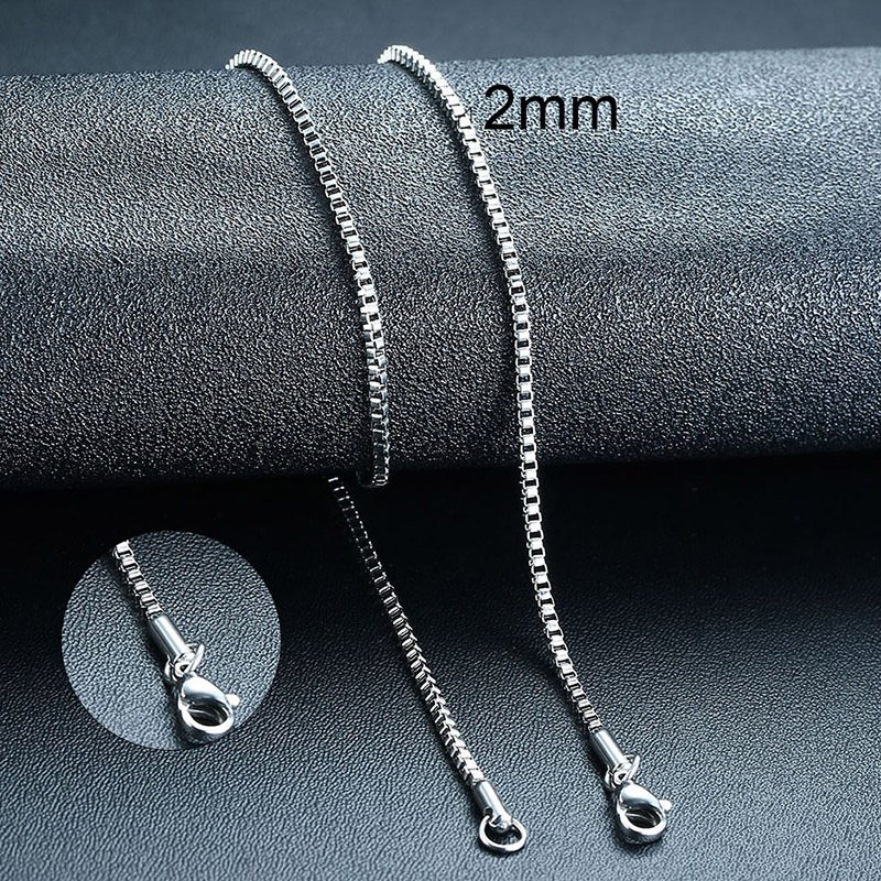 WM-C34- Men-Women Silver Necklace Chain — image 3