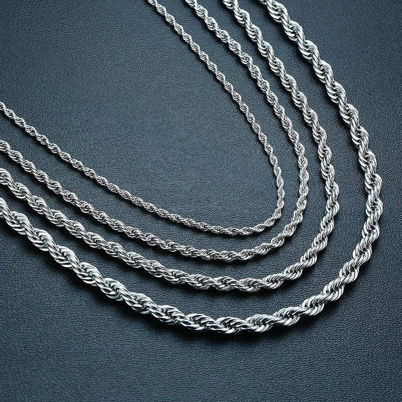 WM-C35- Men Silver Necklace Chain
