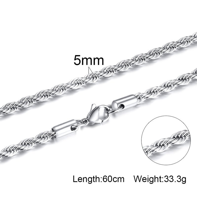 WM-C35- Men Silver Necklace Chain — image 16