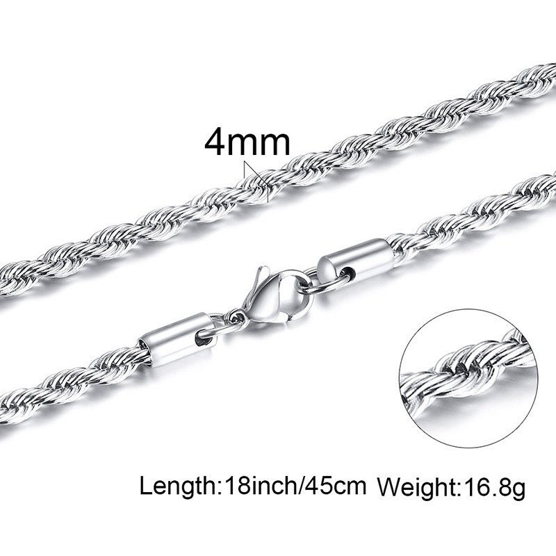 WM-C35- Men Silver Necklace Chain — image 17
