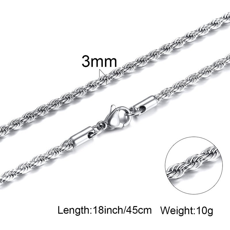 WM-C35- Men Silver Necklace Chain — image 19