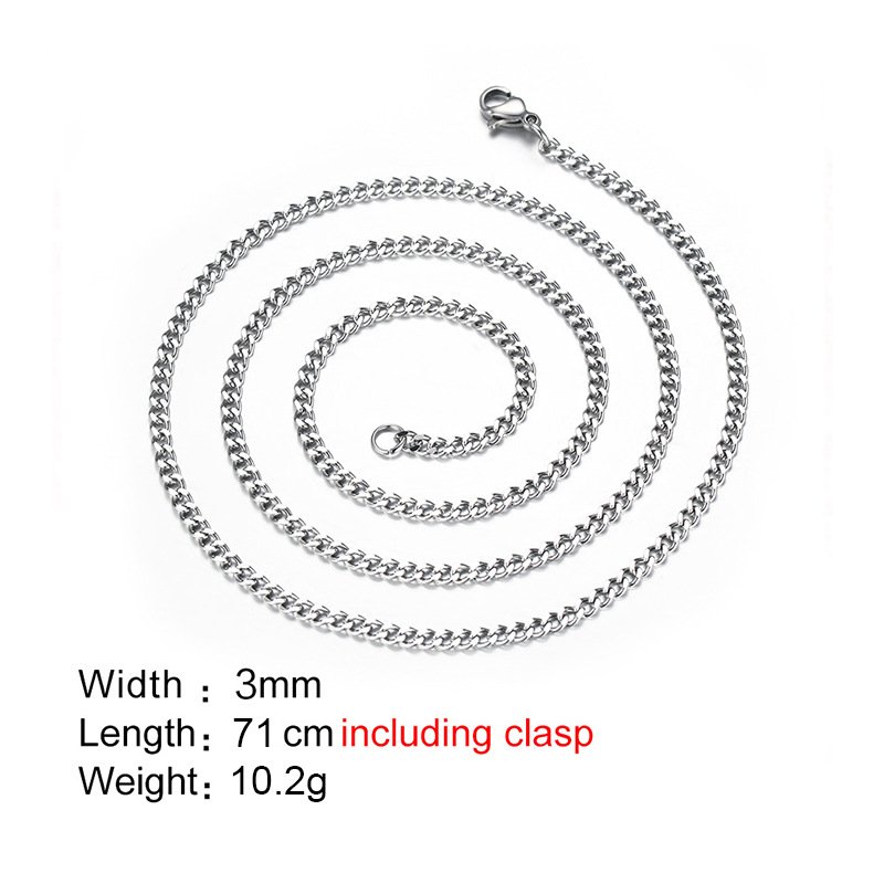 WM-C36- Men Black Necklace Chain