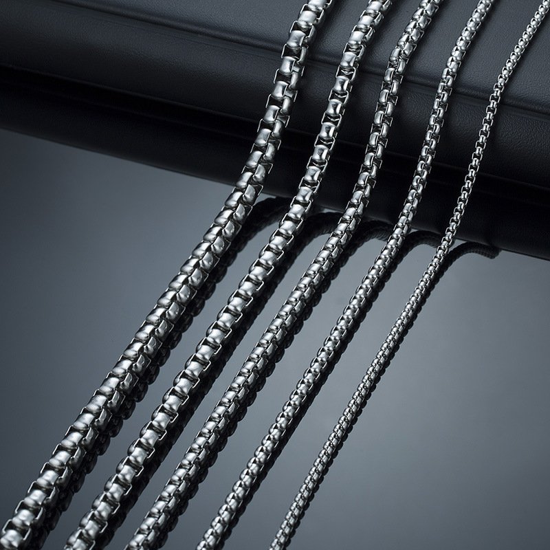 WM-C38 - Men Silver Peral Box Chain — image 3